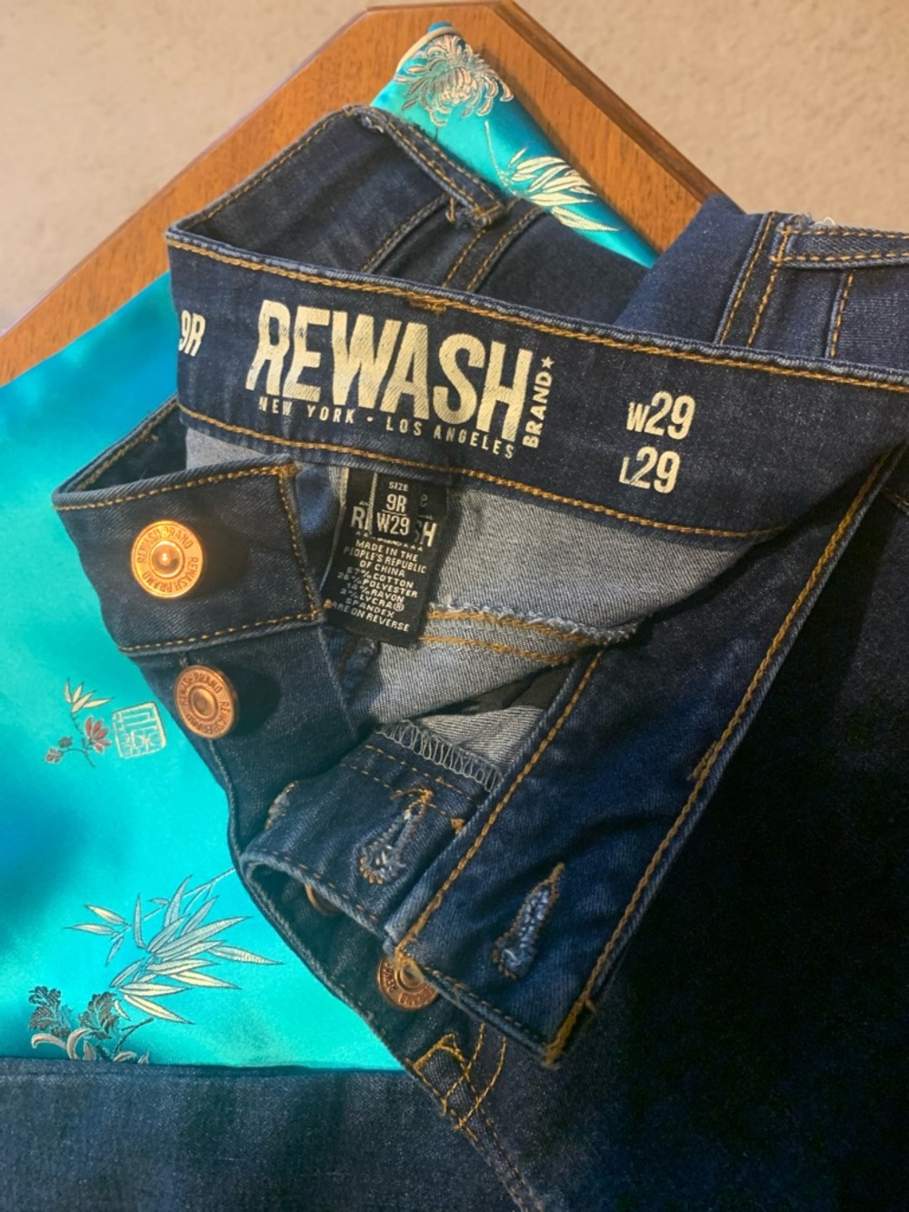Rewash Dark Blue High-Rise Button-Fly Women’s Jeans - Picture 3 of 4